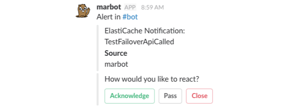 marbot delivers ElastiCache notifications to Slack