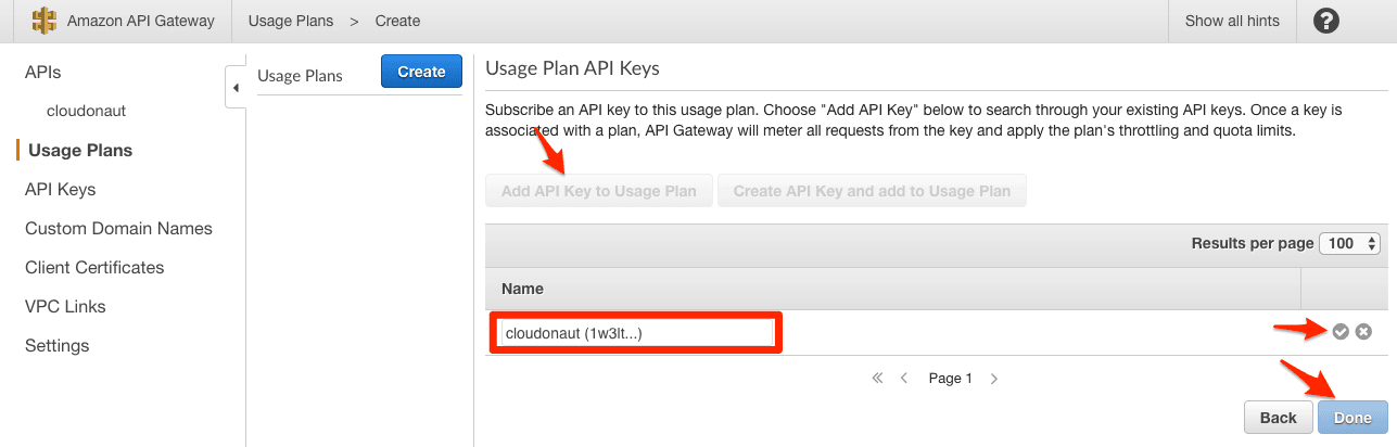 Creating a Usage Plan: Step 3/3