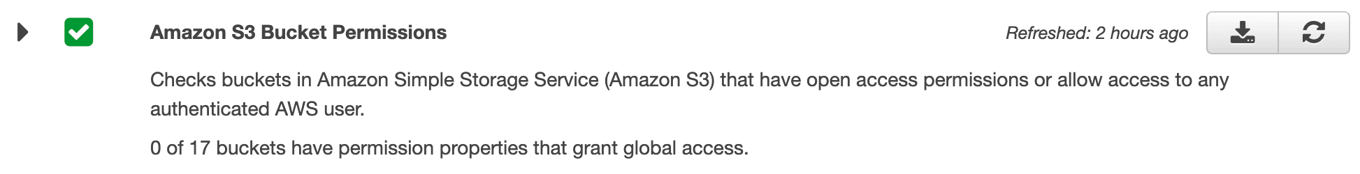 Trusted Advisor: Amazon S3 Bucket Permissions check